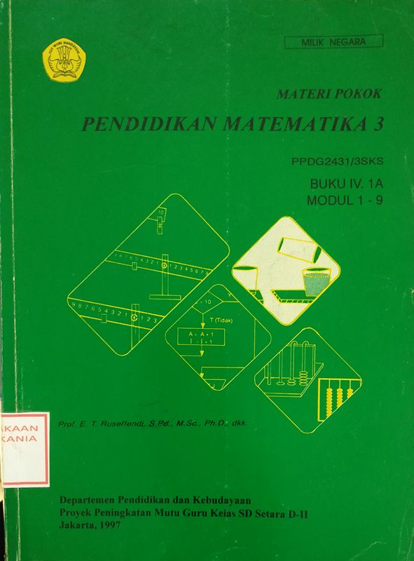 Cover Materi Pokok Pendidikan Matematika 3 PPDG2431/3SKS Buku IV.1A Modul 1-9