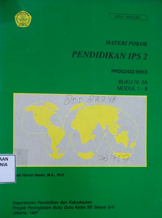 Cover Materi Pokok Pendidikan IPS 2 PPDG2432/5SKS Buku IV.3B Modul 9-15