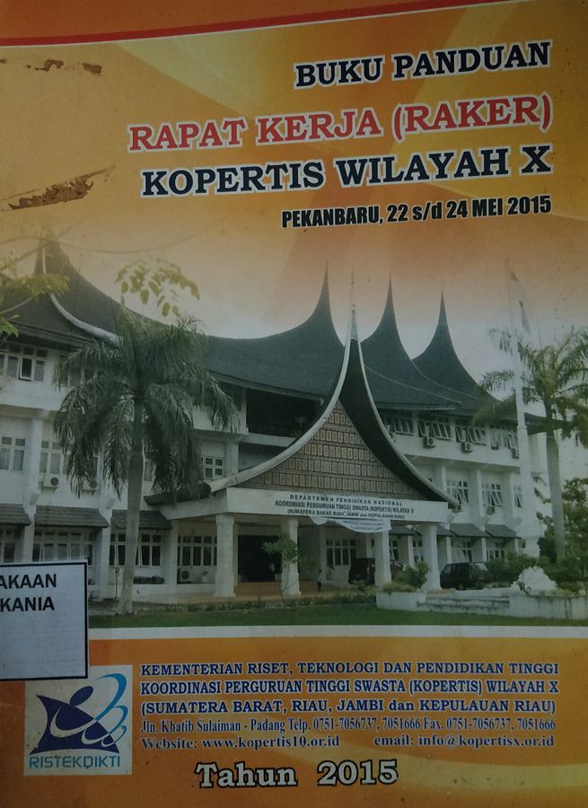 Cover Buku Panduan Rapat Kerja (Raker) Kopertis Wilayah X 2015