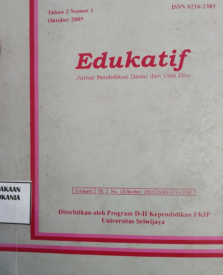 Cover Jurnal Edukatif: Jurnal Pendidikan Dasae dan Usia Dini Vol. 2 No. 1 Oktober 2005