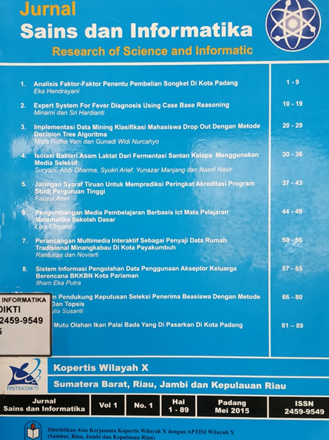 Jurnal Sains dan Informatika Vol. 1 No. 1 Mei 2015