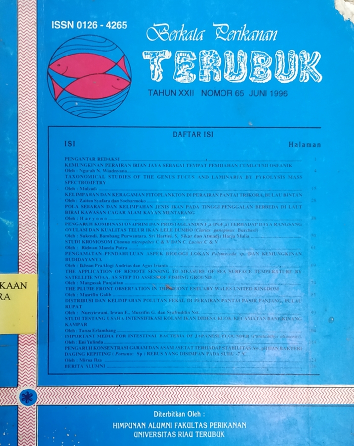 Cover Berkala Perikanan Terubuk Vol. 22 No. 65 Juni 1996