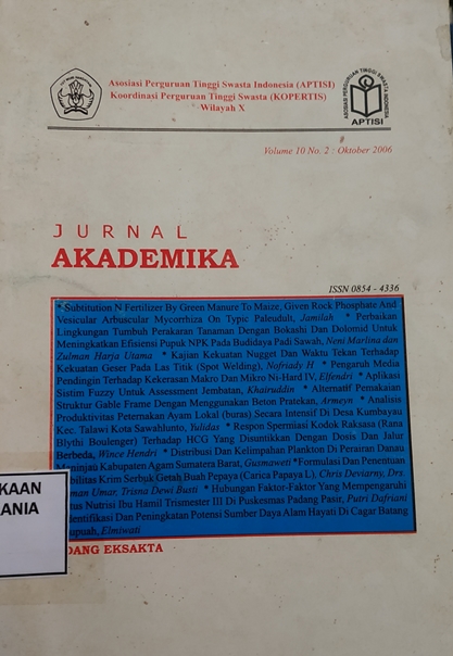 Cover Jurnal Akademika Vol. 10 No. 2 Oktober 2006
