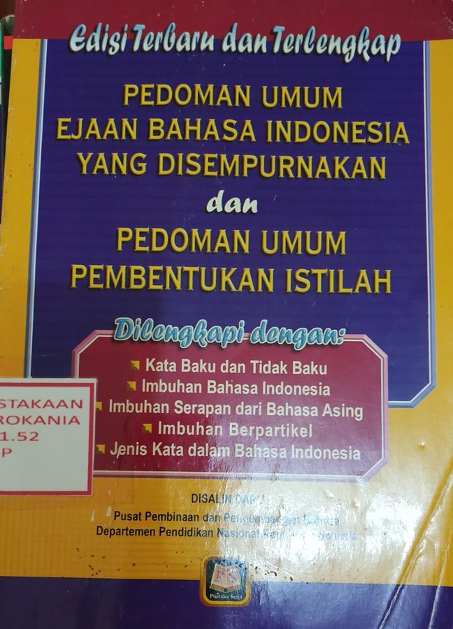 Cover Pedoman Umum Ejaan Bahasa Indonesia yang Disempurnakan & Pedoman Umum Pembentukan Istilah