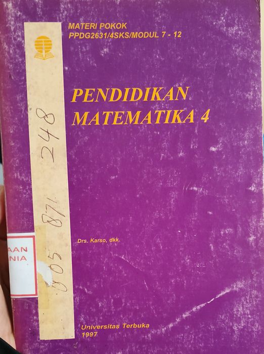 Cover Materi Pokok Pendidikan Matematika 4 PPDG2631/4SKS/Modul 7-12
